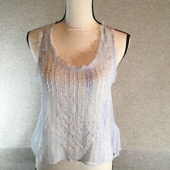 Abercrombie & Fitch Tops - Blue Beaded Abercrombie & Fitch Sheer Top